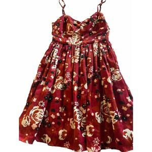 Fossil Dress Womens Size XS Adjustable Strap Fit N Flare Floral Lined Zip Back